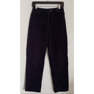 Navy Vintage Charter Club Petite Corduroy High Waisted Straight Leg Pants 4P